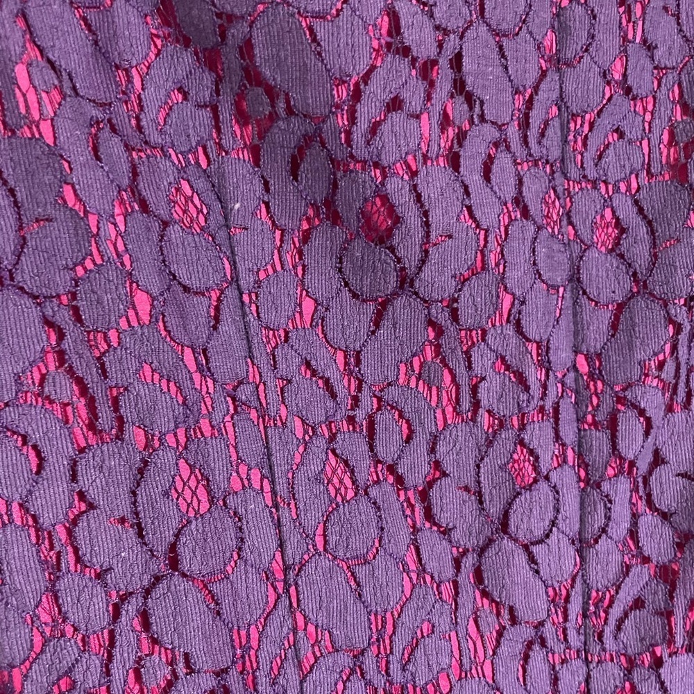 Adrianna Papell Elegant Purple Lace Dress Size 6 - Picture 11 of 11